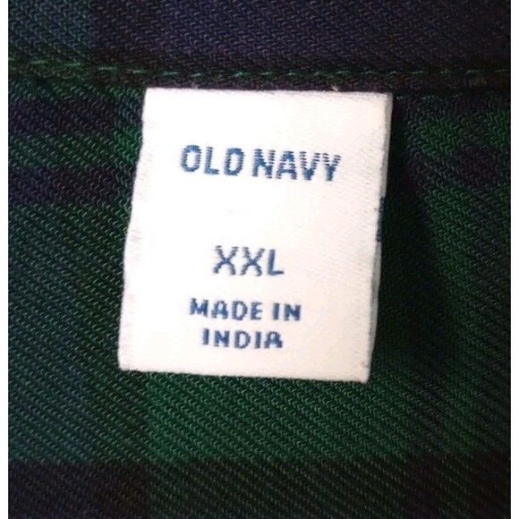 Old Navy Tunic Shirt dress XXL Blue Green Tartan Plaid Long Sleeve Holiday - Picture 3 of 6